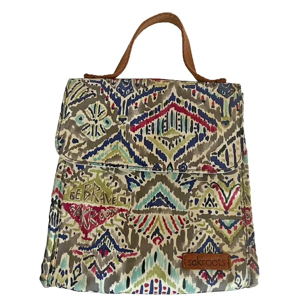 Sakroots Lunch Tote Day Break Bag Insulated Lined‎ Water Resistant Ikat